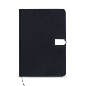 Bloco de Anotações com Fecho - X18504 - Azul -  Brinde Personalizado - Zen Brindes