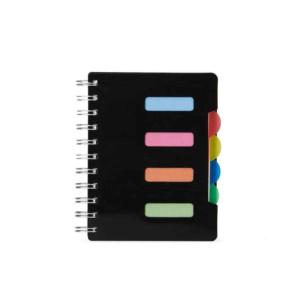 Caderno Pequeno com Divisórias - X05043 - Preto -  Brinde Personalizado - Zen Brindes