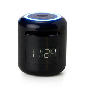 Caixa de Som Multimídia com Relógio - X04064 - Preto -  Brinde Personalizado - Zen Brindes
