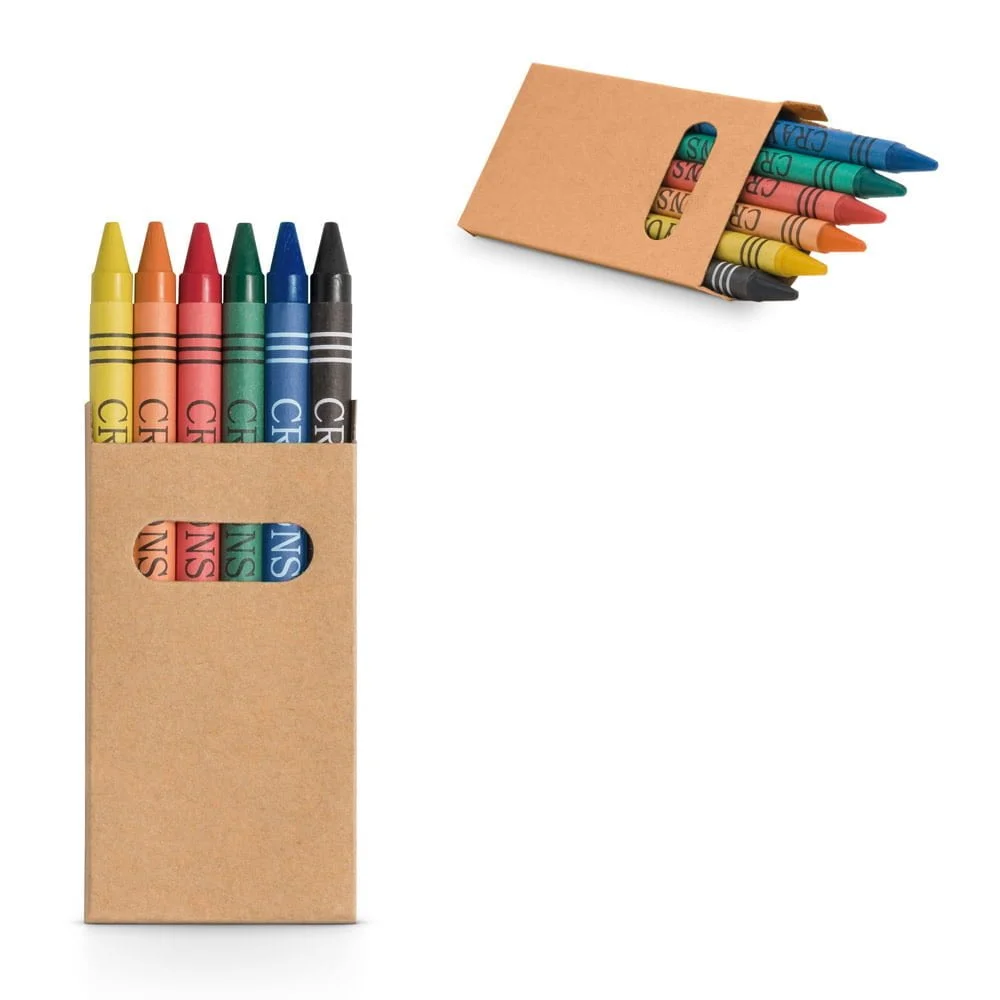 Caixa de cartão com 6 gizes de cera Eagle - S51754 - Combos Brinde Personalizado - Zen Brindes