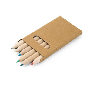 Caixa de cartão com 6 mini lápis de cor Bird - S51750 - Escritório e Papelaria Brinde Personalizado - Zen Brindes