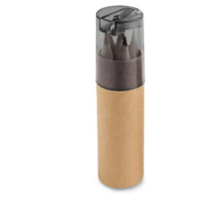 Caixa de cartão com 6 mini lápis de cor Rols - S51751 - Escritório e Papelaria Brinde Personalizado - Zen Brindes