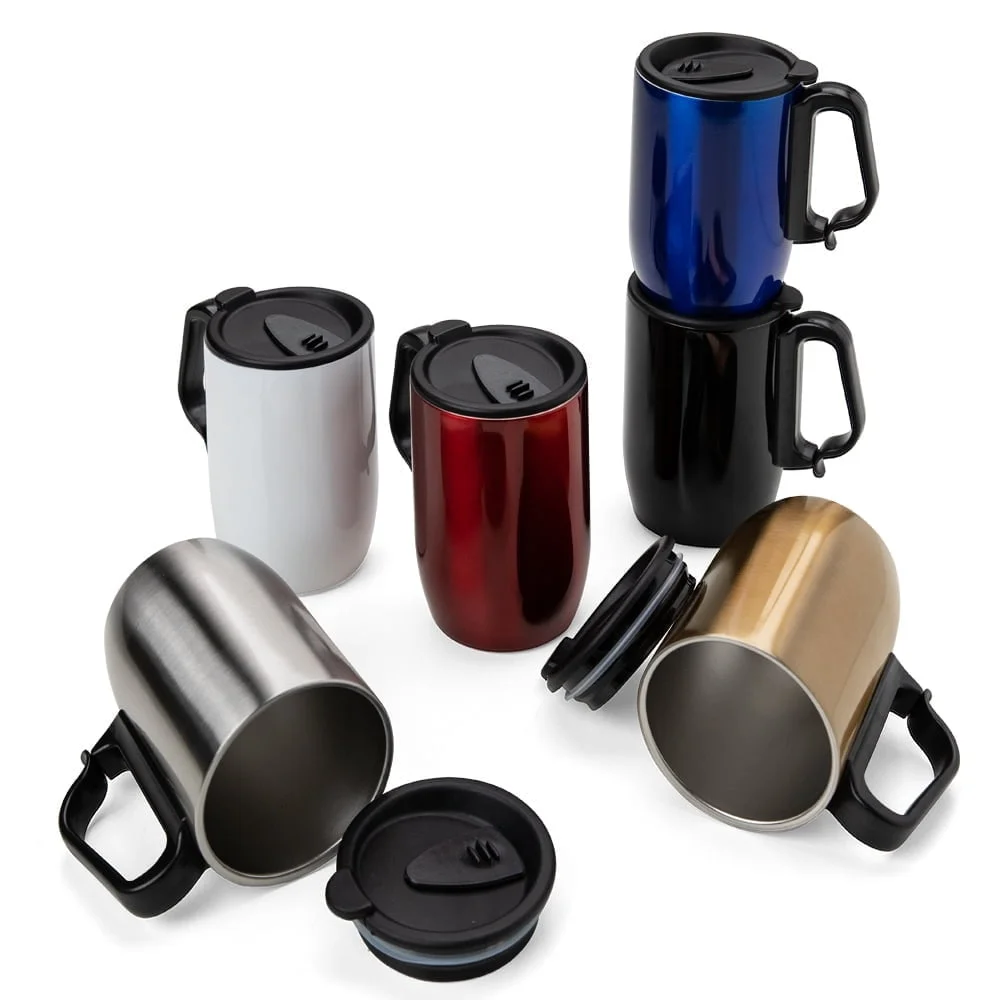 Caneca Inox Parede Dupla 350 ml - X18624 - Canecas Brinde Personalizado - Zen Brindes