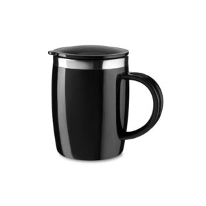 Caneca Plástica 400ml Preto na Zen Brindes - Presente Personalizado