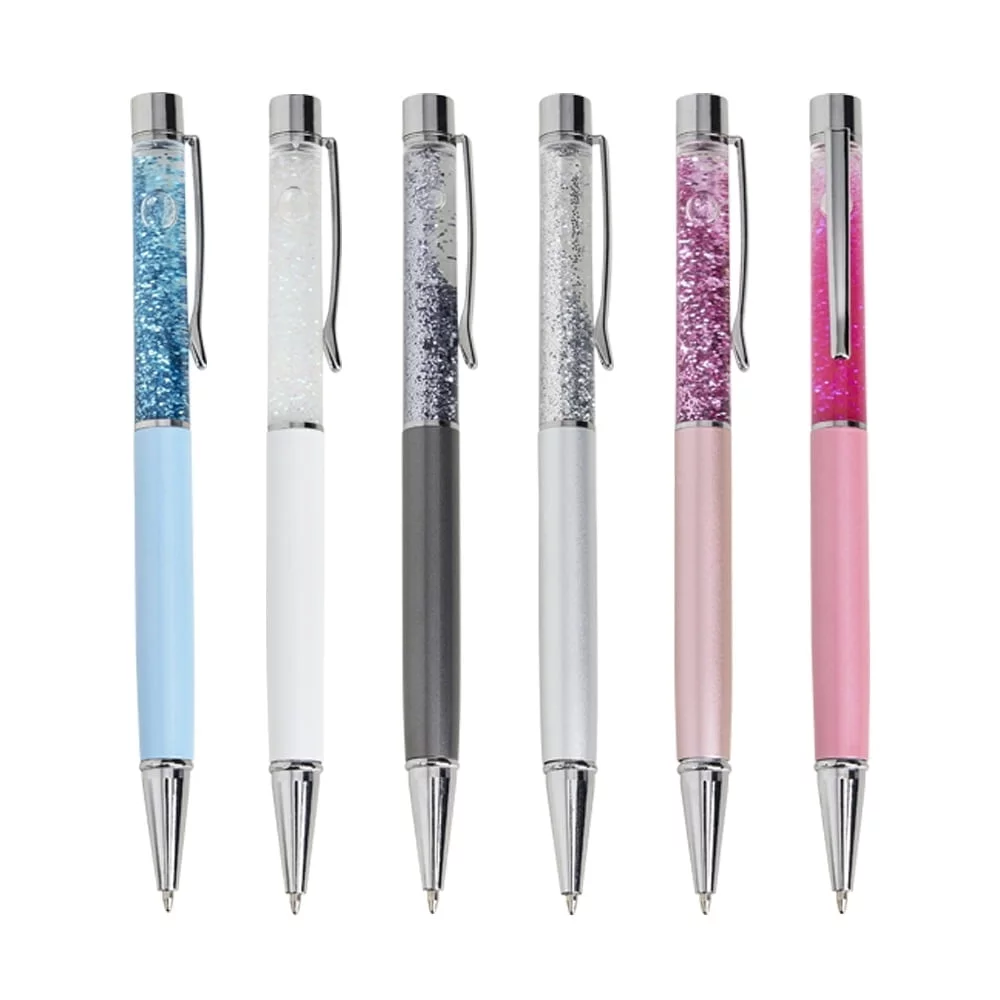 Caneta de Metal Glitter - X04094 - Canetas Brinde Personalizado - Zen Brindes