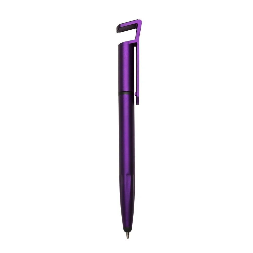 Caneta Plástica Touch com Suporte - X00708 - Roxo -  Brinde Personalizado - Zen Brindes
