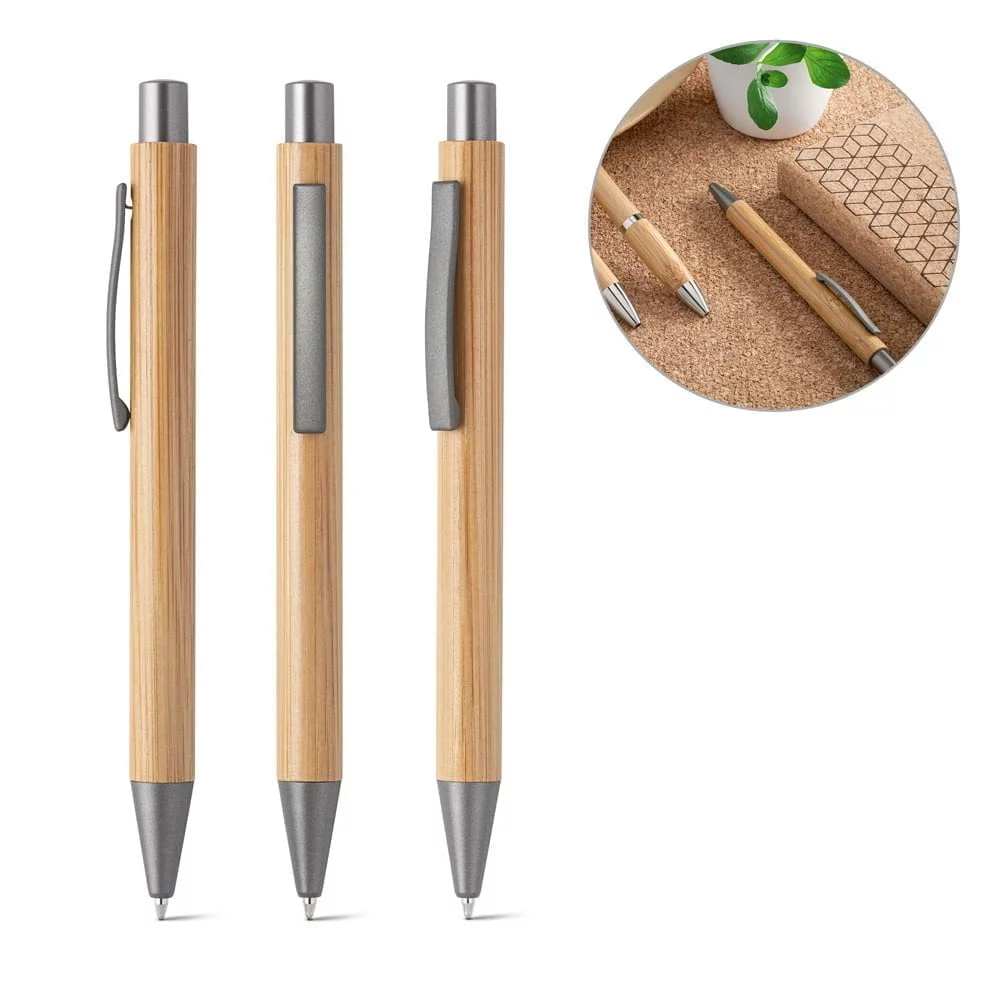 Caneta de Bambu Ecológica Elliot - S81009 - Canetas Brinde Personalizado - Zen Brindes
