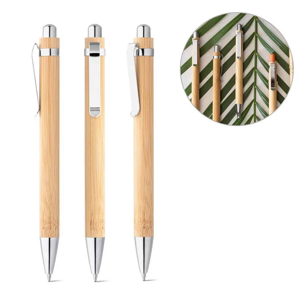 Caneta de Bambu Ecológica Hera - S81163 - Canetas Brinde Personalizado - Zen Brindes
