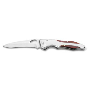 Canivete em aço inox e madeira Lawrence - S94030 - Ferramentas Brinde Personalizado - Zen Brindes