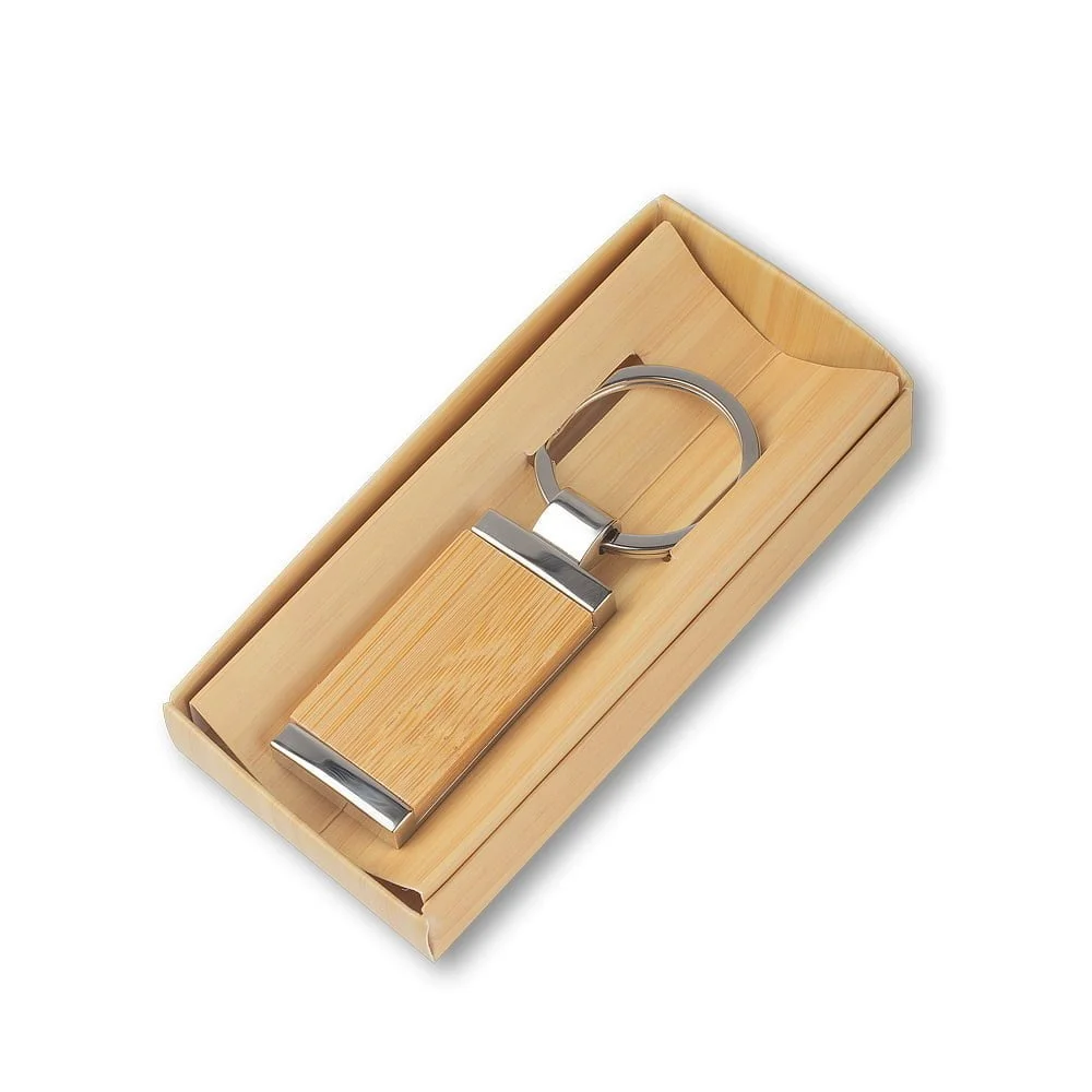 Chaveiro Bambu com Metal - ACH7050 - Chaveiros Brinde Personalizado - Zen Brindes