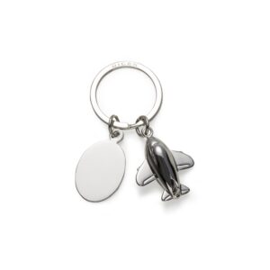 Chaveiro Metal Avião Prata na Zen Brindes - Presente Personalizado