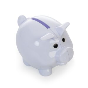 Cofre Plástico Porquinho Branco ou Transparente na Zen Brindes - Presente Personalizado