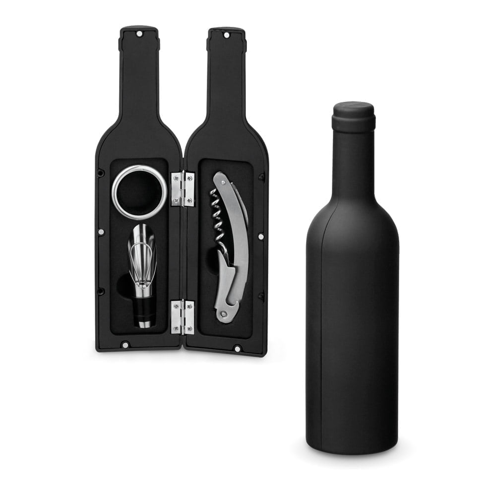 Kit para vinho em metal Vinet - S94197 - Vinho e queijo Brinde Personalizado - Zen Brindes