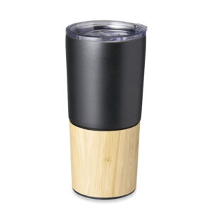 Copo Térmico Bambu 600ml - X04084 - Preto -  Brinde Personalizado - Zen Brindes