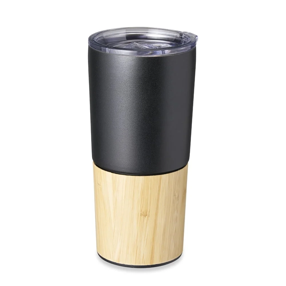 Copo Térmico Bambu 600ml - X04084 - Preto -  Brinde Personalizado - Zen Brindes