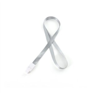 Cordão para Crachá Poliéster - X06026 - Cinza -  Brinde Personalizado - Zen Brindes