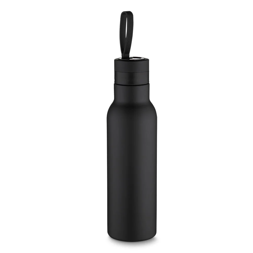 Garrafa Parede Dupla Inox 500ml Preto na Zen Brindes - Presente Personalizado