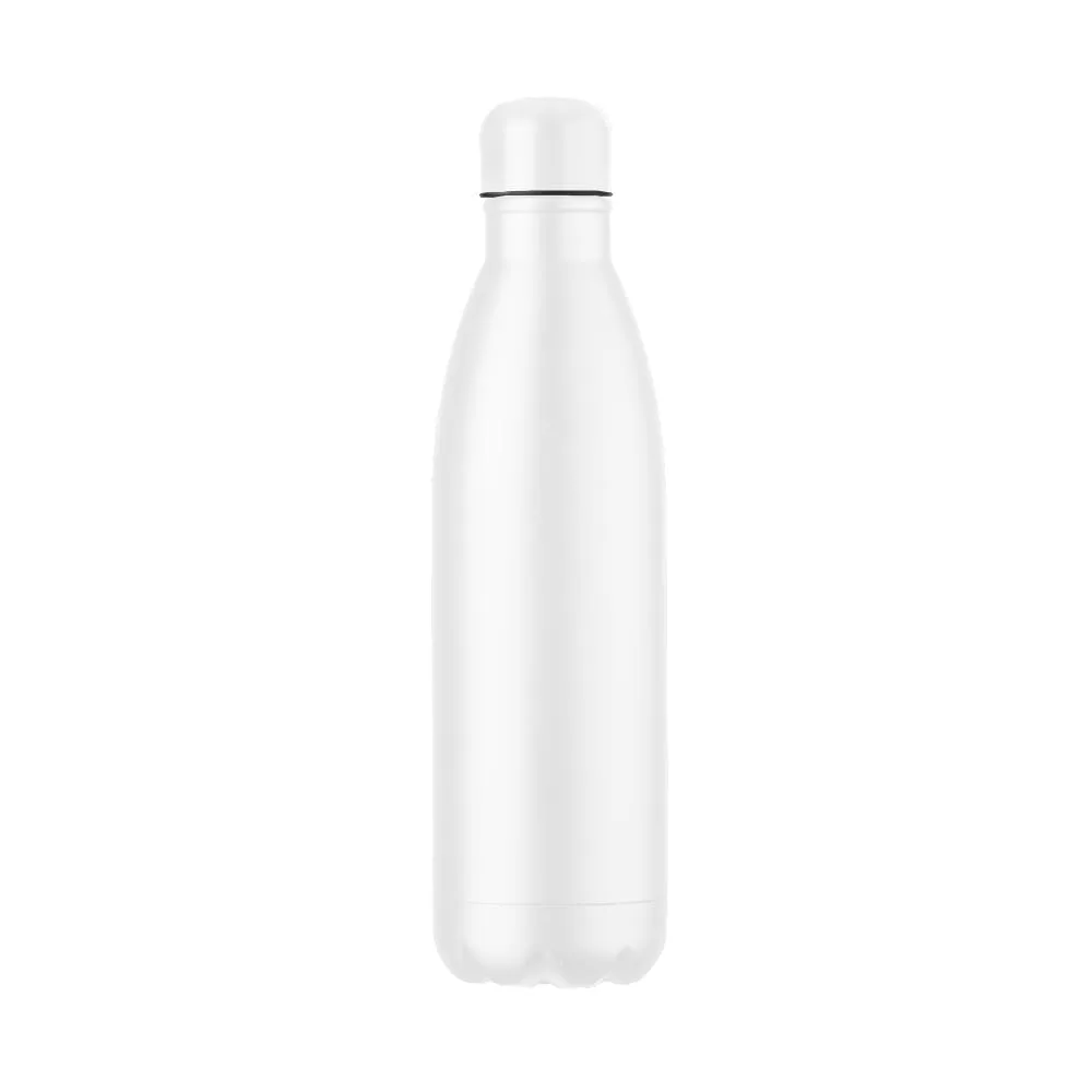 Garrafa Térmica Inox 500ml Branco ou Transparente na Zen Brindes - Presente Personalizado