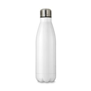 Garrafa Térmica Inox 500ml Branco ou Transparente na Zen Brindes - Presente Personalizado