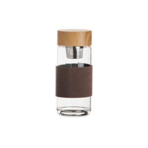 Garrafa de Vidro 400ml - X05077 - Marrom -  Brinde Personalizado - Zen Brindes