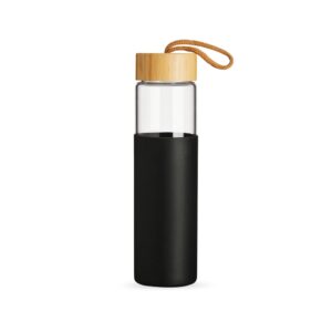 Garrafa de Vidro 750ml - X05074 - Preto -  Brinde Personalizado - Zen Brindes