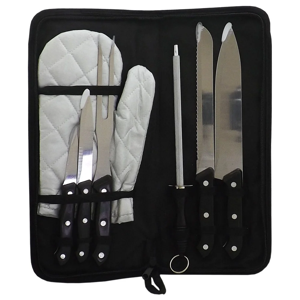 Kit Churrasco 7 Peças Prata na Zen Brindes - Presente Personalizado