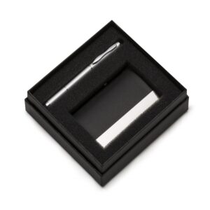 Kit Executivo 2 Peças Prata na Zen Brindes - Presente Personalizado