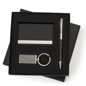 Kit Executivo 3 Peças Preto na Zen Brindes - Presente Personalizado