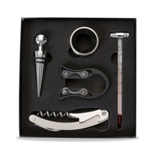 Kit Vinho 5 Peças Preto na Zen Brindes - Presente Personalizado