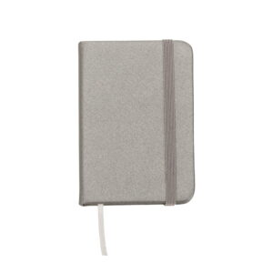 Mini Caderneta Sintética Brilhante - X03024 - Prata -  Brinde Personalizado - Zen Brindes