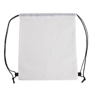 Mochila Saco Branca em Poliéster - X02079B - Mochila Saco Brinde Personalizado - Zen Brindes