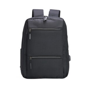 Mochila de Nylon USB 20L - X01318B - Preto -  Brinde Personalizado - Zen Brindes