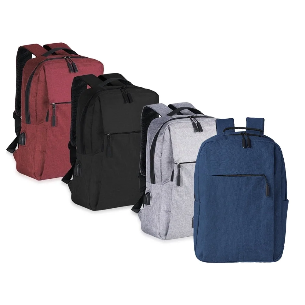 Mochila de Nylon USB 21L - X01320B - Mochilas Brinde Personalizado - Zen Brindes
