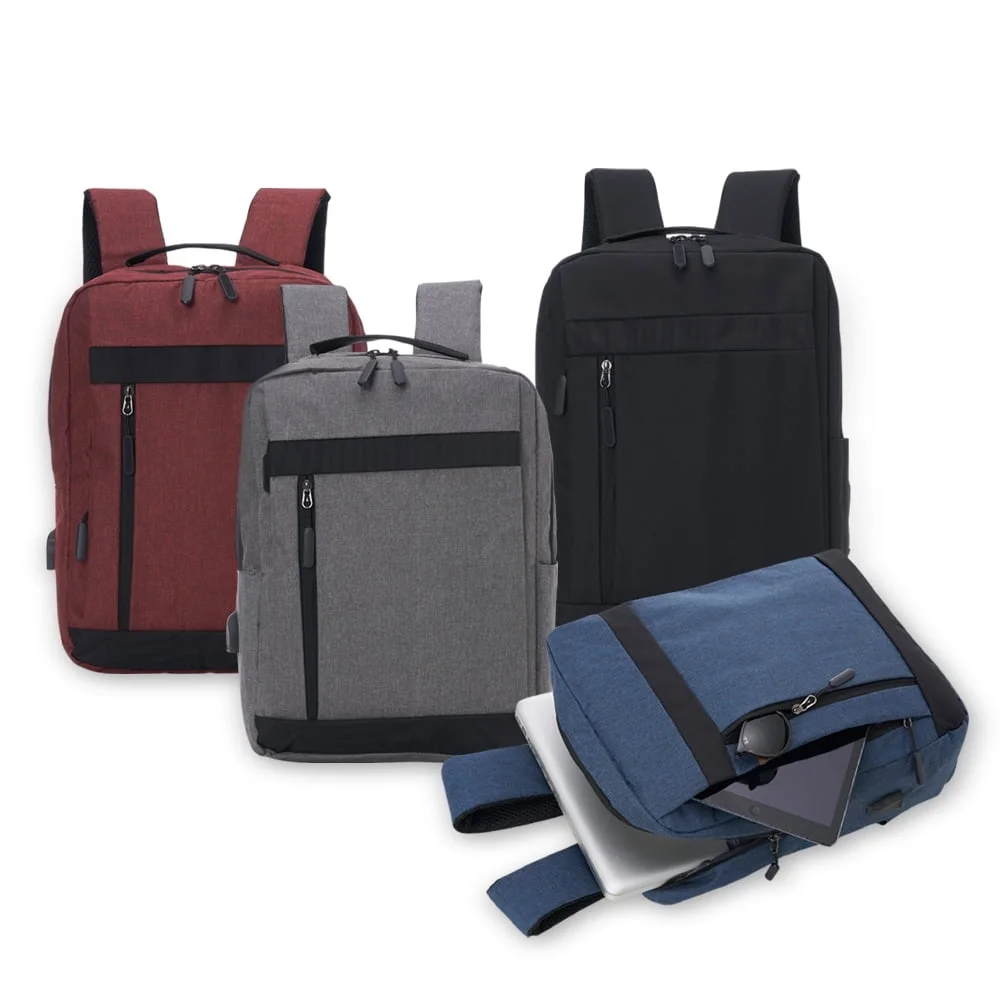 Mochila de Nylon USB 21L - X01325 - Mochilas Brinde Personalizado - Zen Brindes