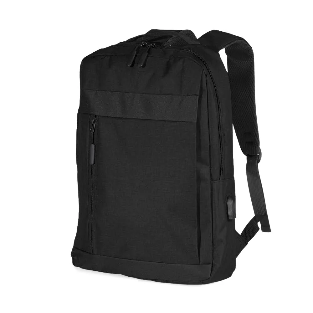 Mochila de Nylon USB 21L - X01325B - Preto -  Brinde Personalizado - Zen Brindes