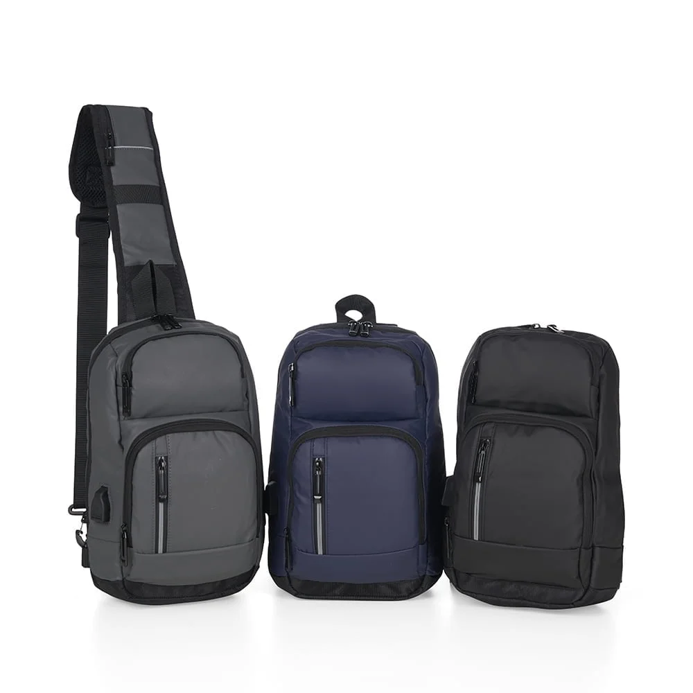 Mochila de Ombro USB - X04059 - Mochilas Brinde Personalizado - Zen Brindes