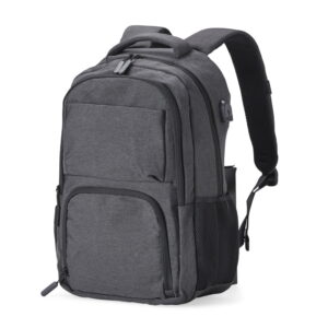 Mochila de Poliéster USB 30 Litros - X01805 - Cinza -  Brinde Personalizado - Zen Brindes