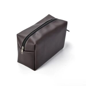 Necessaire de Couro Sintético Marrom na Zen Brindes - Presente Personalizado