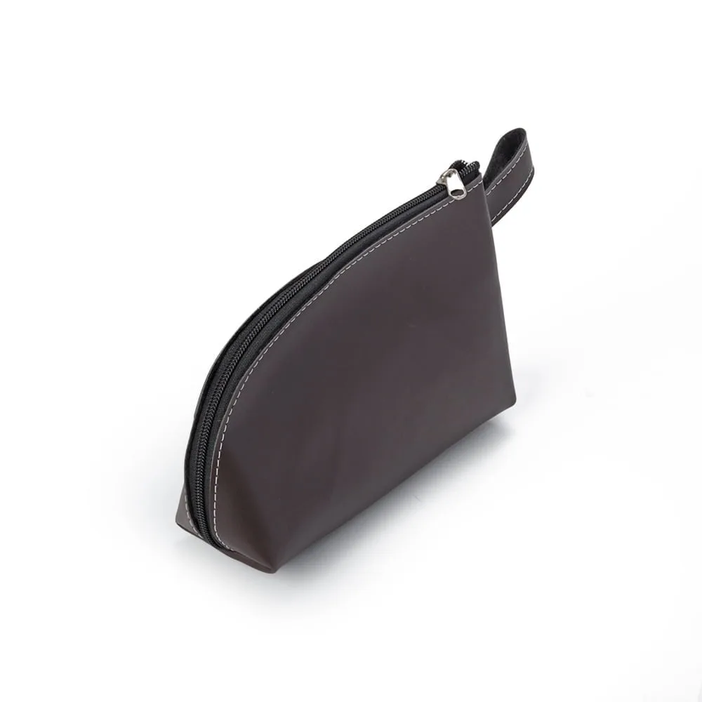 Necessaire de Couro Sintético Marrom na Zen Brindes - Presente Personalizado