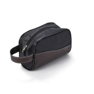 Necessaire de Couro Sintético e Nylon Marrom na Zen Brindes - Presente Personalizado