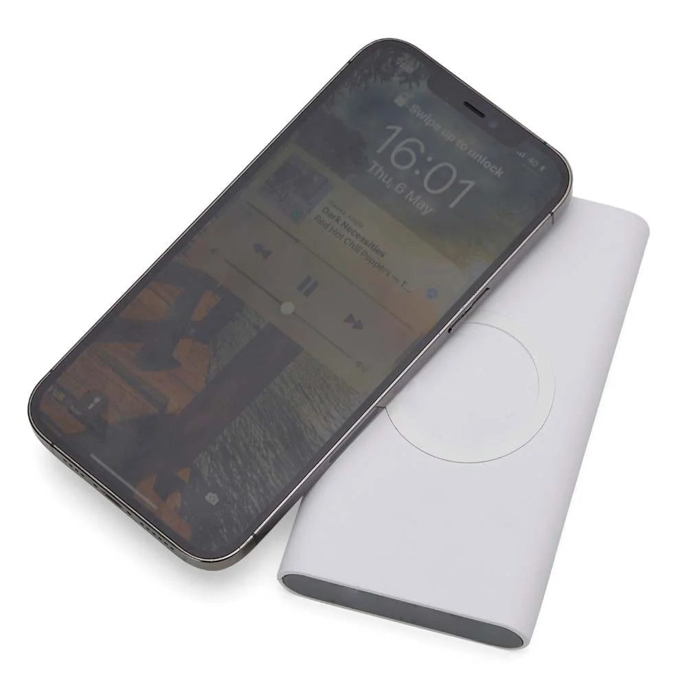 Power Bank 8000mAh, Carregador por Indução e Cabo - X04050 - Power Banks Brinde Personalizado - Zen Brindes