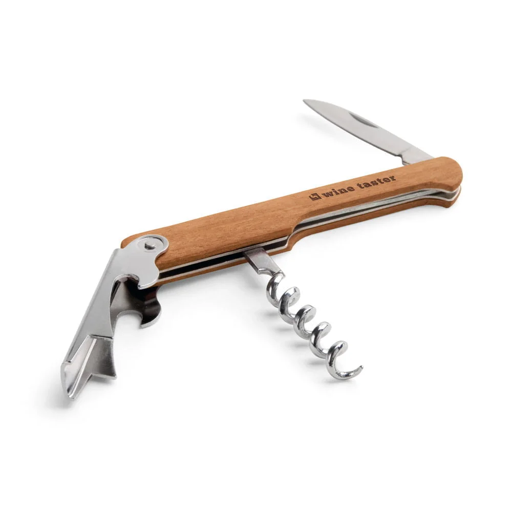 Saca-rolhas em madeira Carin - S94114 - Linha Cozinha Brinde Personalizado - Zen Brindes