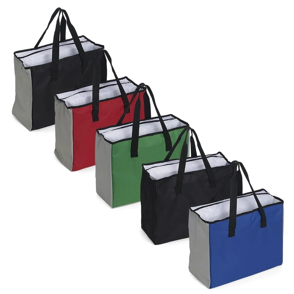 Sacola Poliéster 25L com Bolso Térmico - X18606 - Bolsas térmicas Brinde Personalizado - Zen Brindes