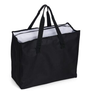 Sacola Poliéster 25L com Bolso Térmico - X18606 - Preto -  Brinde Personalizado - Zen Brindes
