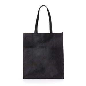 Sacola Reutilizável TNT com Bolso - X04043 - Preto -  Brinde Personalizado - Zen Brindes