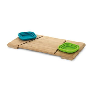 Tábua Base de mesa com 2 potes Paprika - S93898 - Tábuas Brinde Personalizado - Zen Brindes